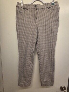 The Loft Sutton Skinny Size 12 Checkered Pants Cropped